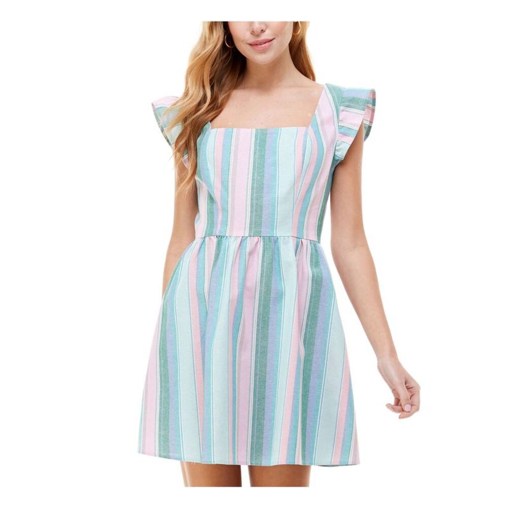 CRYSTAL DOLLS Womens Fit + Flare Short Dress Flutter